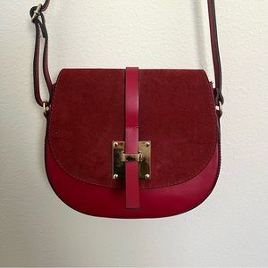 Burgundy leather crossbody bag